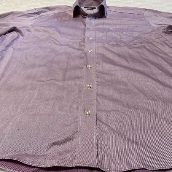 Casa Moda Shirt Men's 43 Purple Striped Cotton Long Sleeve Collared Button-Up - Picture 2 of 10